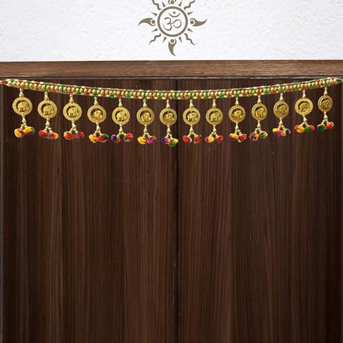 CREYENTES Handmade Elephant Home Decor Door Toran For Home Hangings Decoration And Office Decoration (Multi Colour) 3 Ft Bandarwal Toran, 37 Inches - Image 1