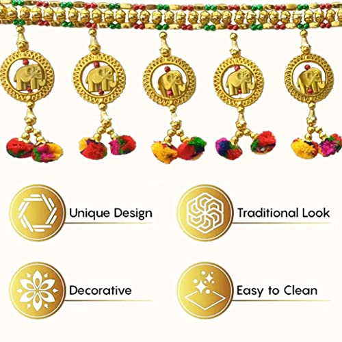 CREYENTES Handmade Elephant Home Decor Door Toran For Home Hangings Decoration And Office Decoration (Multi Colour) 3 Ft Bandarwal Toran, 37 Inches - Image 5