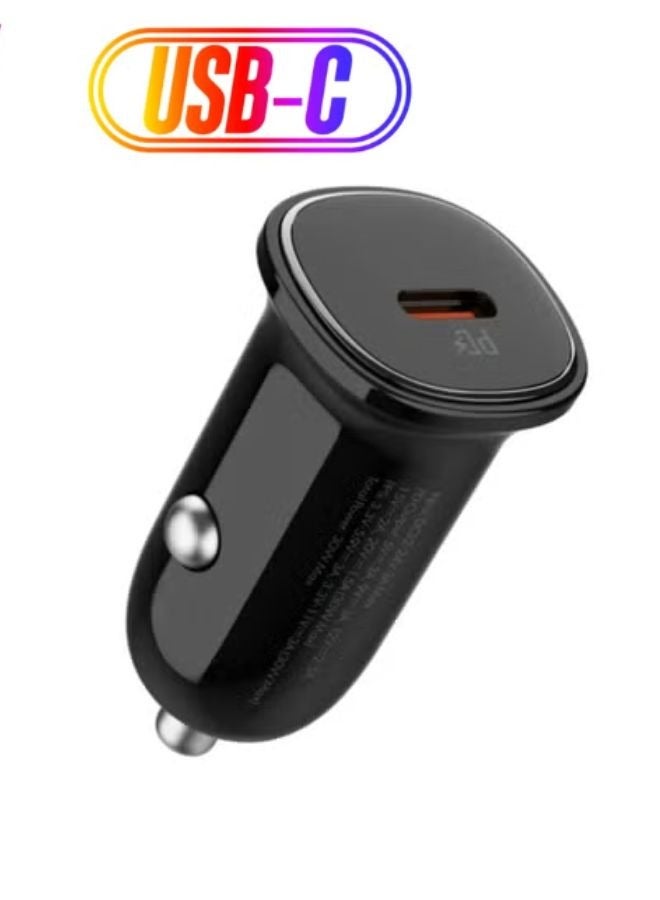 LDNIO شاحن سيارة USB-C سريع الشحن 30 واط – محول طاقة مدمج عالي السرعة PD 3.0 و QC 3.0 للمركبات 12-24 فولت، تصميم مقاوم للحريق من PC/ABS، حماية ذكية – مثالي لجهاز iPhone، Samsung، التابلت واللابتوب - Image 1