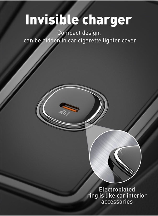 30W Car charger USB PD Super Fast Car charger Black