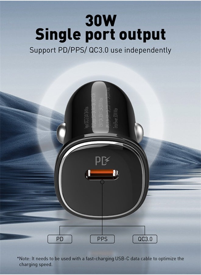 30W Car charger USB PD Super Fast Car charger Black
