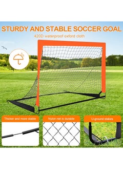 Beauenty 2 Pack Portable Football Goals for Kids,4 x 3 ft Kids Football Training Equipment for Garden, Indoor  Outdoor, Impact-Resistant Fibreglass Structure  - Image 4