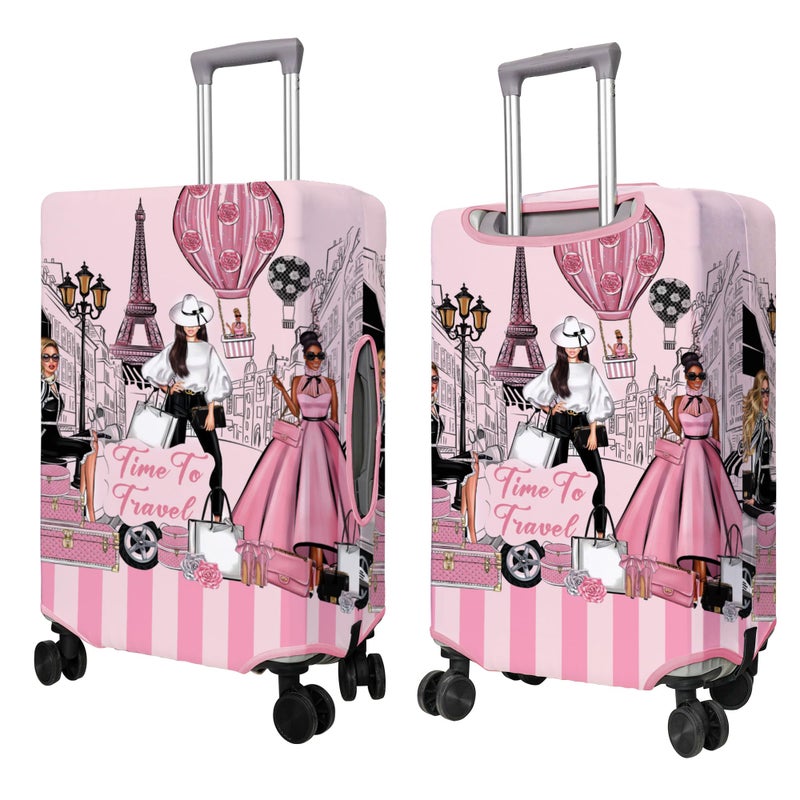 PtRug Travel Luggage Cover Suitcase Protector Fits 18-32 Inch Wheel Covers PatternedTravel Related Items Flower Luggage Protector Elastic M - Image 2
