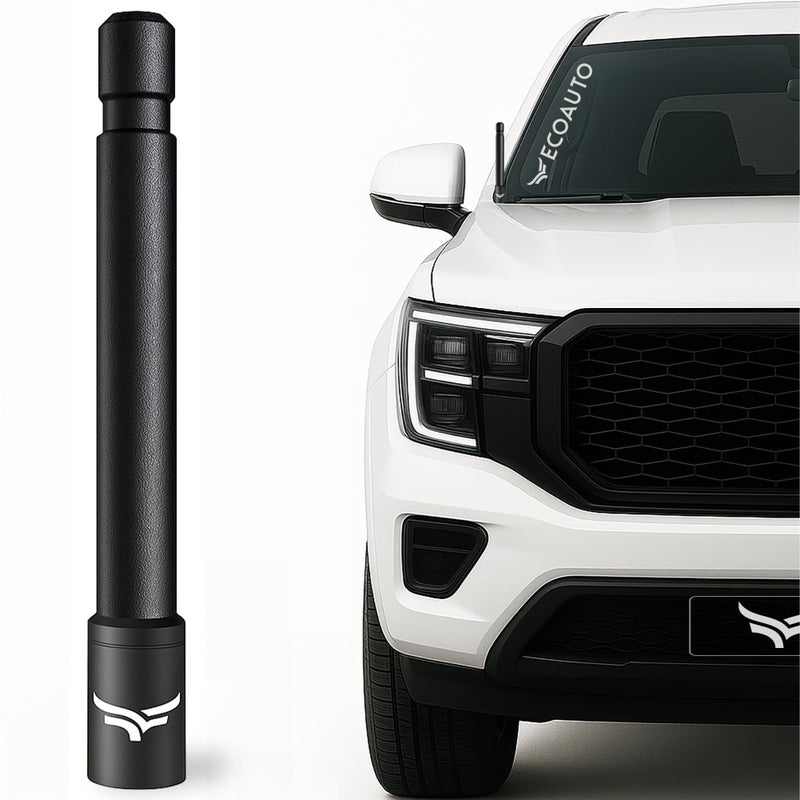 EcoAuto Universal Radio Truck Antenna 5 Flexible Fit for Ford Dodge GMC Chevy Jeep 2007 Perfect Truck Accessories for Men Anti Theft Carwash Safe Short Replacement Antenna for Truck