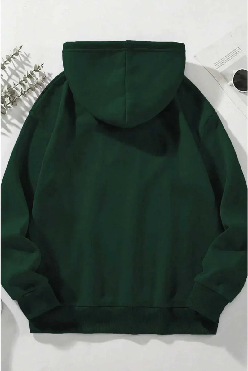 Medinenur Chest Vertical Printed Hooded Sweatshirt