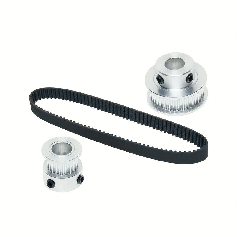 2 Pcs Aluminum Timing Pulleys Set 20 Teeth And 36 Teeth 8mm Bore With 200mm Length 6mm Width Belt - Image 2