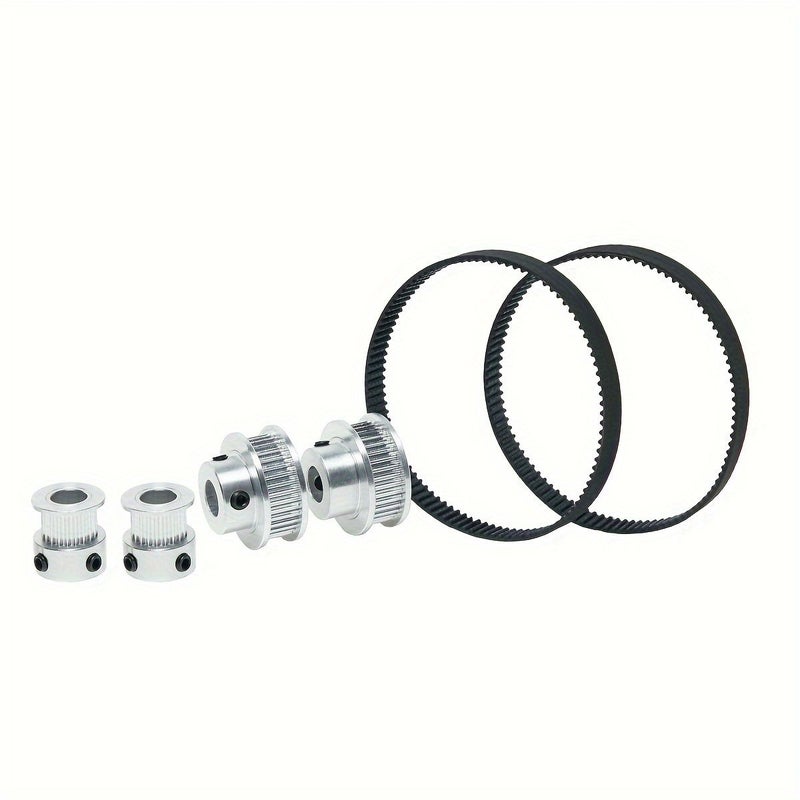 2 Pcs Aluminum Timing Pulleys Set 20 Teeth And 36 Teeth 8mm Bore With 200mm Length 6mm Width Belt - Image 4