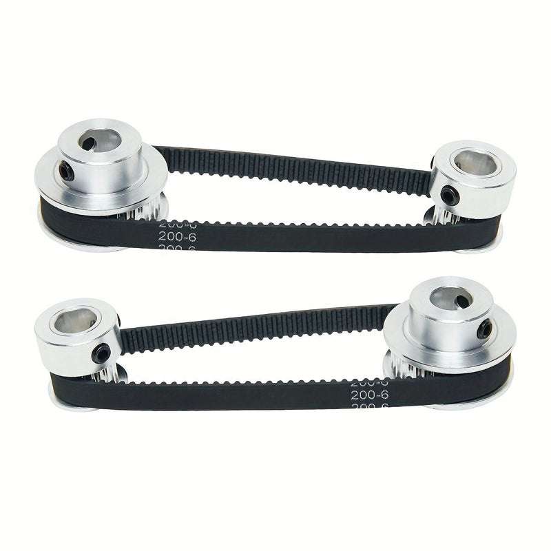 2 Pcs Aluminum Timing Pulleys Set 20 Teeth And 36 Teeth 8mm Bore With 200mm Length 6mm Width Belt - Image 1