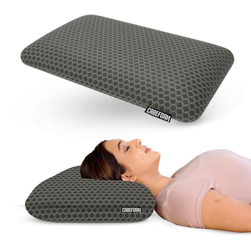 CareFoam Orthopedic Memory Foam Pillow for Comfortable Sleep, Neck & Shoulder Pain Relief with Removable Zipper Black Jacquard Cover 24 x 15 x 5 Inch Pack of 1 - Image 1