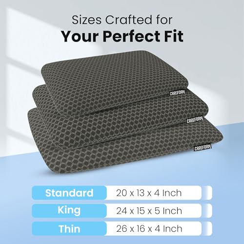 CareFoam Orthopedic Memory Foam Pillow for Comfortable Sleep, Neck & Shoulder Pain Relief with Removable Zipper Black Jacquard Cover 24 x 15 x 5 Inch Pack of 1 - Image 5