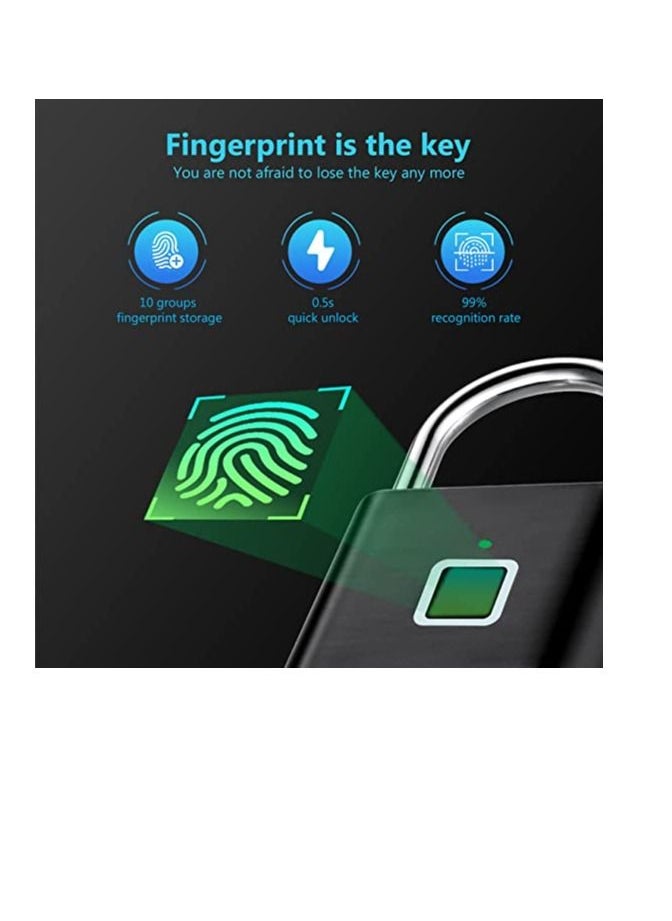 WALL BEAUTY - IP65 Smart Digital Alarm Pad Fingerprint lock/Smart Biometric Fingerprint Padlock - Image 1