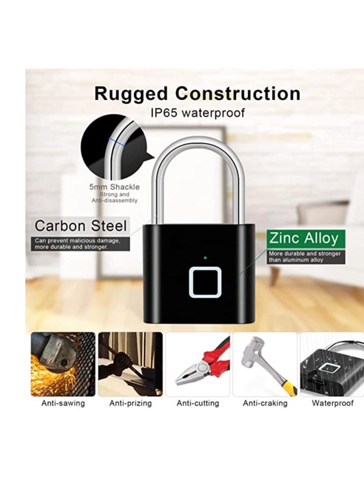 WALL BEAUTY - IP65 Smart Digital Alarm Pad Fingerprint lock/Smart Biometric Fingerprint Padlock - Image 1