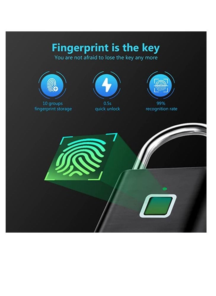 WALL BEAUTY - IP65 Smart Digital Alarm Pad Fingerprint lock/Smart Biometric Fingerprint Padlock - Image 1
