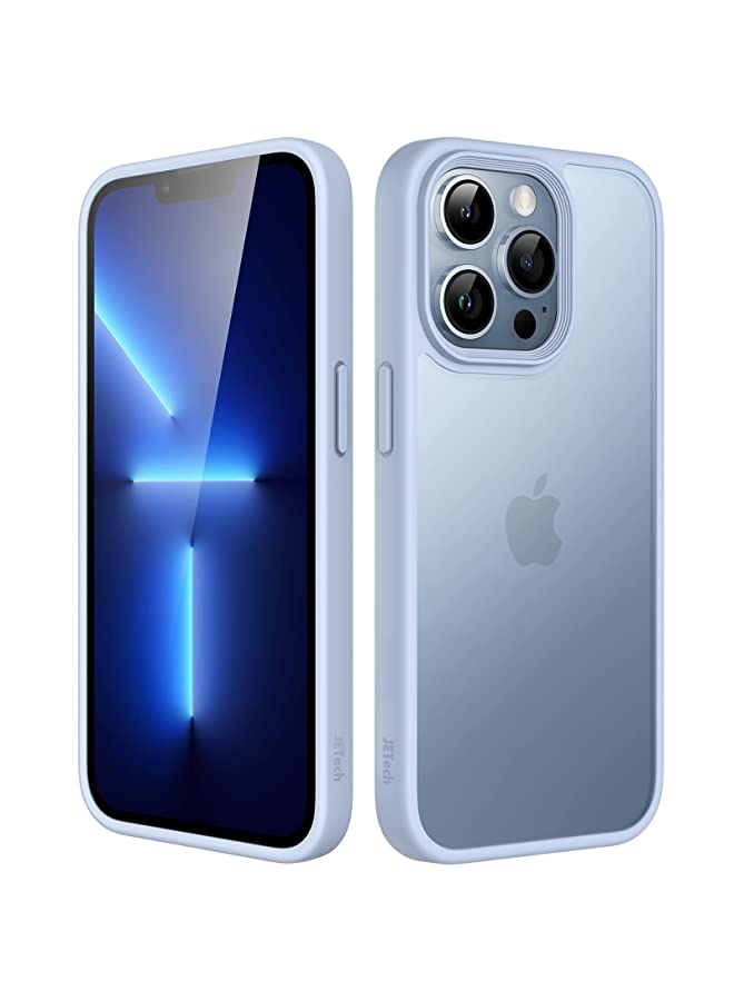 Jetech جراب غير لامع لهاتف iPhone 13 Pro Max مقاس 6.7 بوصة، حماية من الصدمات والسقوط بدرجة عسكرية، غطاء خلفي شفاف غير لامع للهاتف، مضاد لبصمات الأصابع (أزرق سماوي) - Image 1