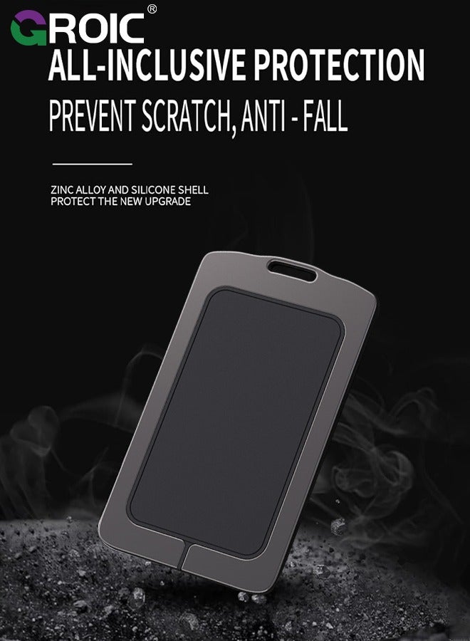 GROIC Fit for BMW Digital Key Card Cover with Keychain, Zinc Alloy and Silicone Car Key Shell Case for BMW 5 Series 535LE New 3 Series X7 IX3 8 Series X5 530LI, BMW Accessories Key Protector Key Holder - Image 3