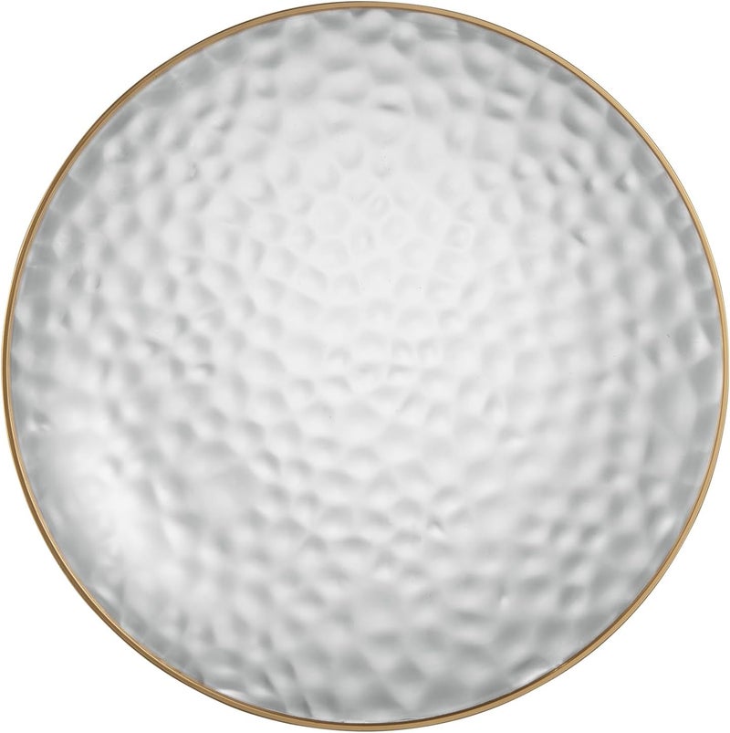 PLASTICPRO 30 Pack 7 inch Hammered Clear Plastic Plates Gold Rim Heavyweight Disposable Plastic Plates Elegant Clear Hammered Rim Platsic Party Dishes - Image 5