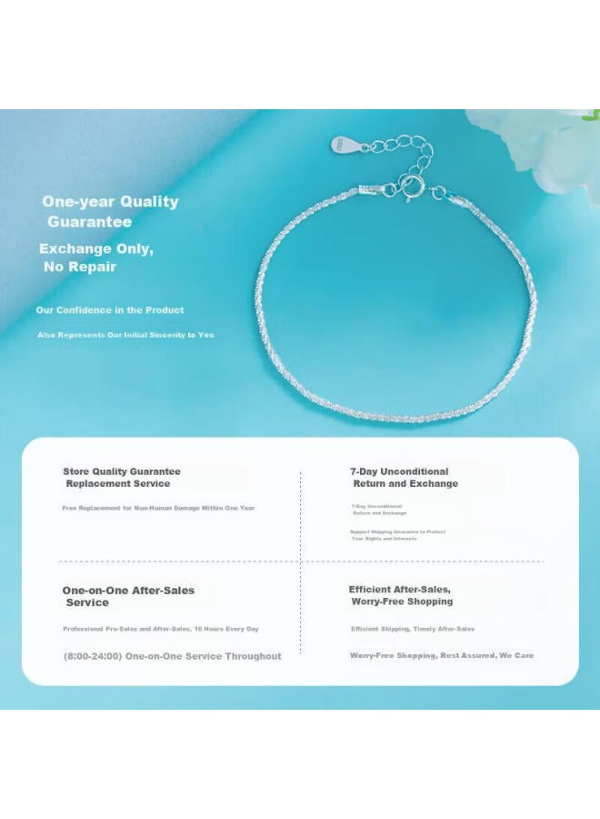 Manhe S925 Silver Crushed Silver Bracelet For Women, Hand Chain elry, Wife's New Year Birthday Gift For Girlfriend - Image 5