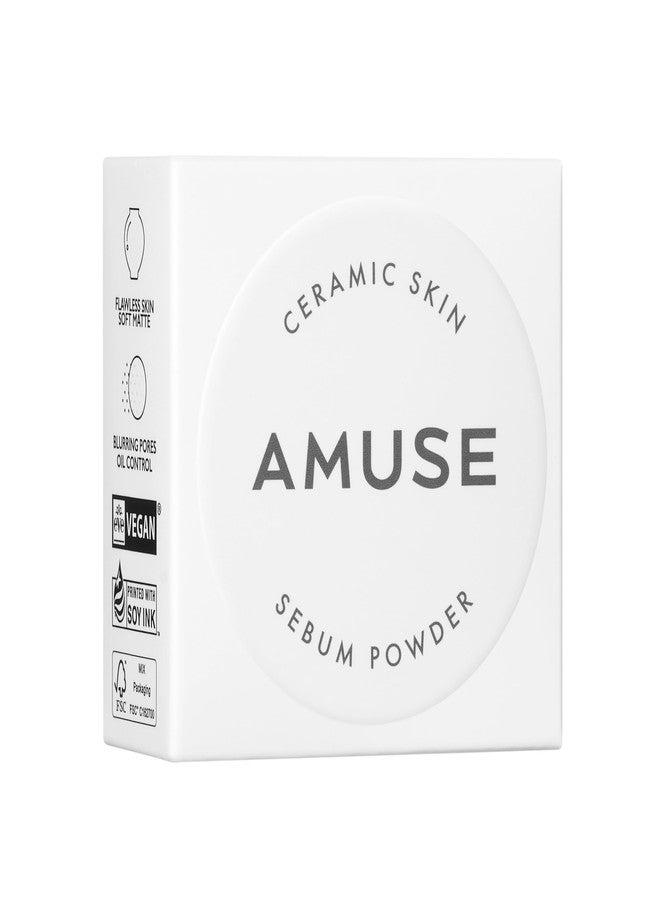 AMUSE SEOUL NEW Ceramic Skin Sebam Powder 2 Colors (Clear/Violet)】 Amuse Nosebum Pores & Sebum Cover Texture Cover Smooth Skin Adhesion Base Makeup Finish Powder Korean Cosmetics Vegan Wonyon - Image 4
