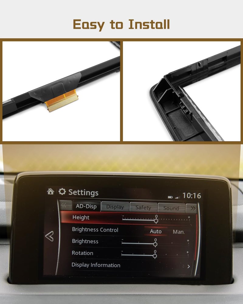 JUQAFY TK49-611J0 Touch Screen Glass 8", TK49-611JA Digitizer LCD Monitor Fit for Mazda CX9/CX-9 2016-2019 Replaces TK49-61-1J0a TK49-611J0-B - Image 4