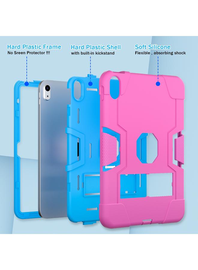 Zaboon Case For iPad 2025 / 2022 Contrast Color Silicone + PC Tablet Case with Holder - Image 3