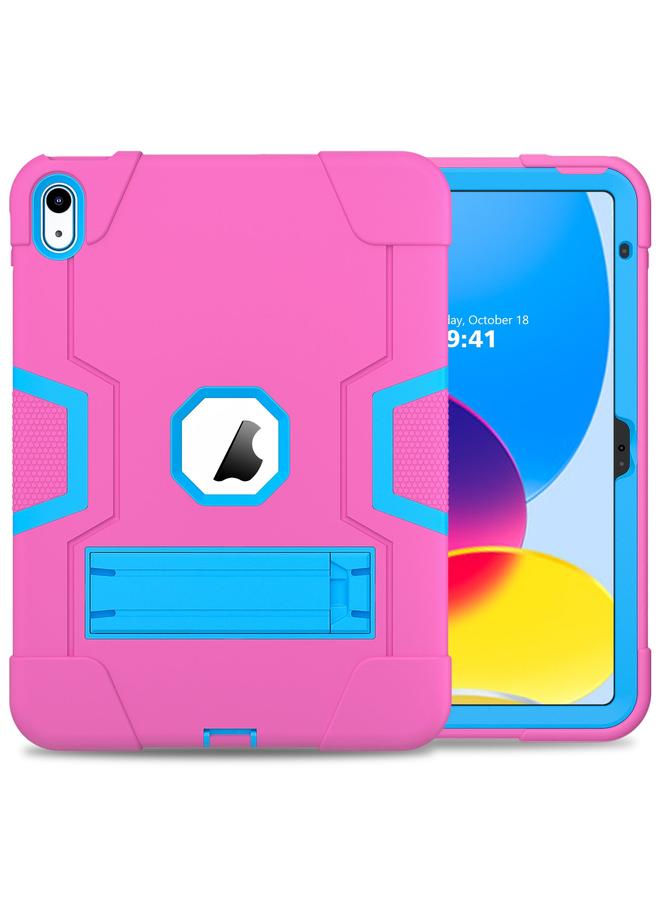 Zaboon Case For iPad 2025 / 2022 Contrast Color Silicone + PC Tablet Case with Holder - Image 2