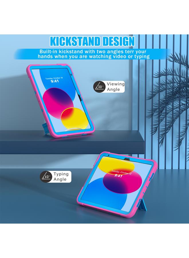 Zaboon Case For iPad 2025 / 2022 Contrast Color Silicone + PC Tablet Case with Holder - Image 5