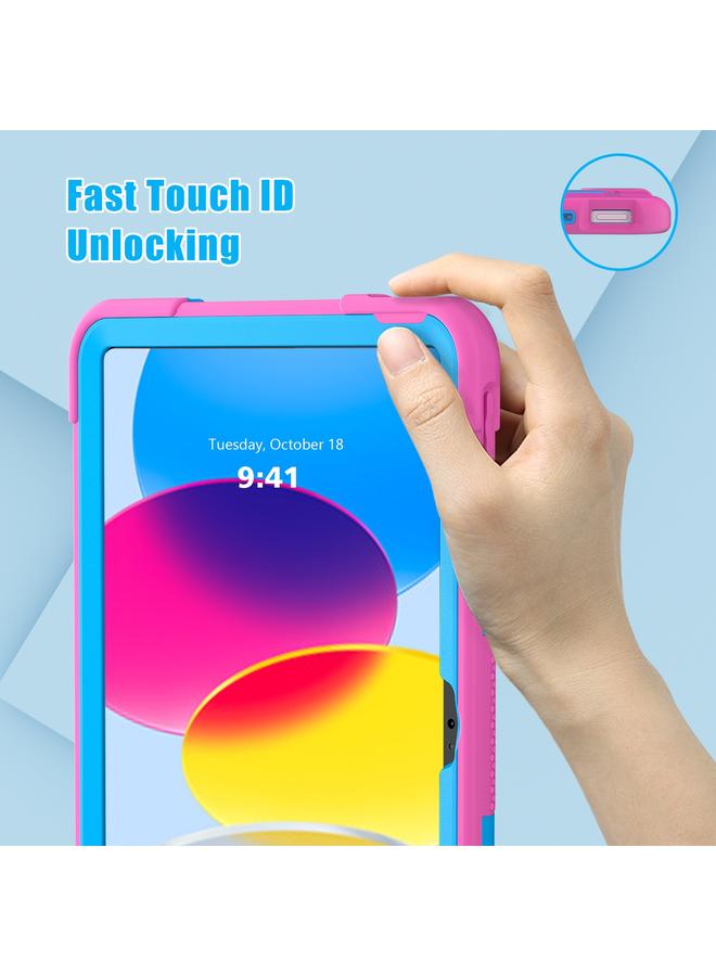 Zaboon Case For iPad 2025 / 2022 Contrast Color Silicone + PC Tablet Case with Holder - Image 4