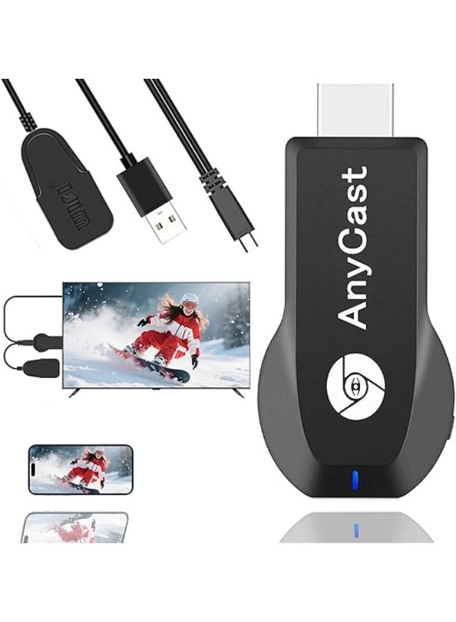 محول عرض ومشاركة الشاشة اللاسلكي HDMI يدعم 4K، دونجل واي فاي متوافق مع الهواتف والأجهزة اللوحية وأجهزة الكمبيوتر للتلفزيون والبروجكتور