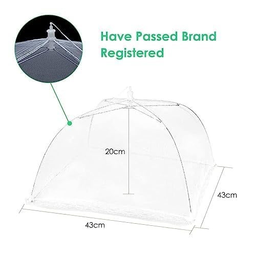 QOZARY QOZARY Food Cover Tents PopUp Mesh Food Covers Tent Umbrella Reusable and Collapsible Screen Net Protectors for Outdoors Parties Picnics BBQs Keep Out Flies Bugs Mosquitoes 17 inch Pack of 5  - Image 4