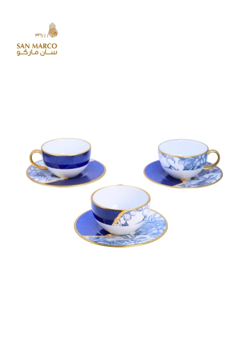 San Marco Premium Sapphire Porcelain Tea Set – 12 Pieces - Image 3