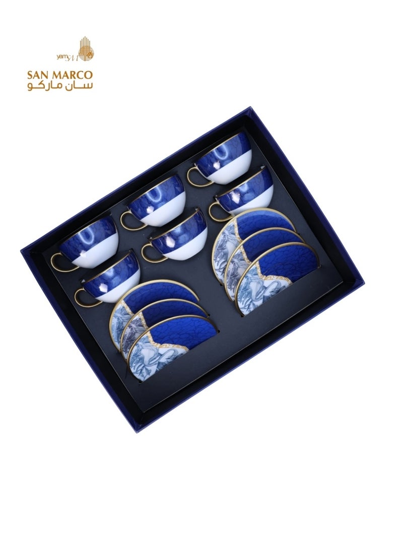 San Marco Premium Sapphire Porcelain Tea Set – 12 Pieces - Image 4