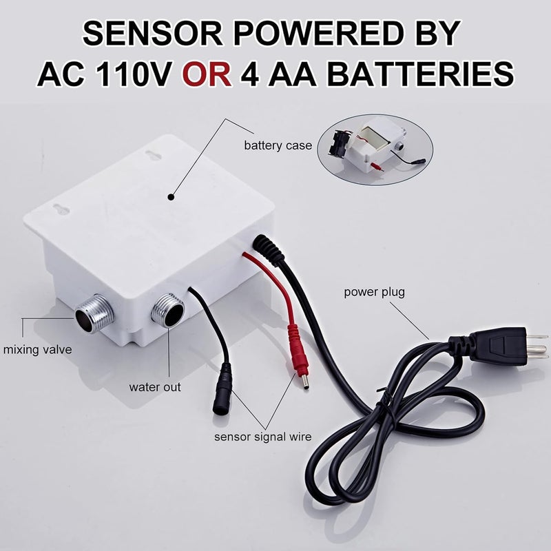 LUXICE Touchless Bathroom Sink Faucet - Automatic Motion Sensor Faucet - Battery Opertated for Commercial Lavatory, Chrome - Image 4