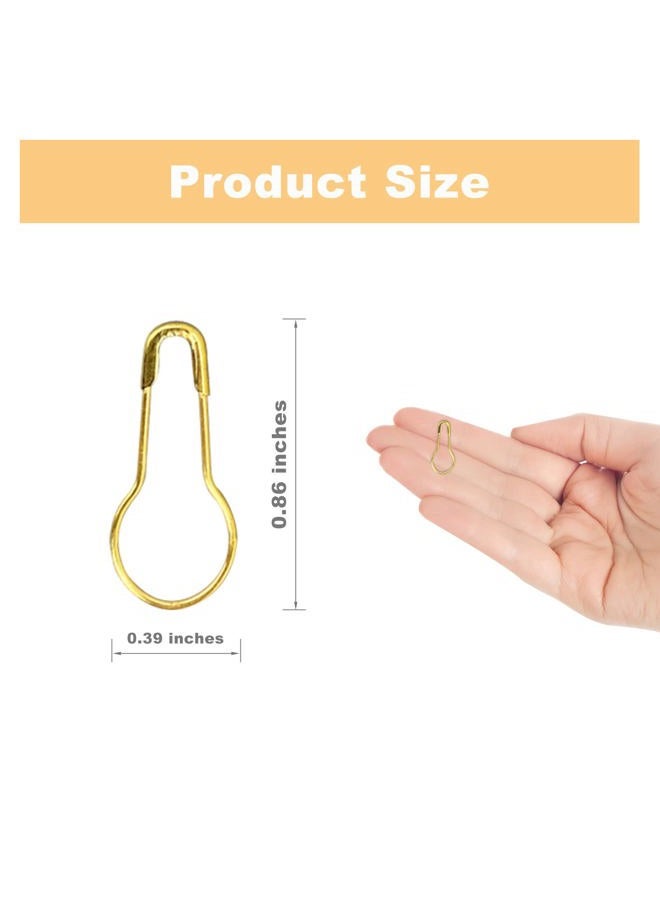 keepsweat Gold Safety Pins,120 Pcs Small Bulb Safety Pins,Stitch Markers for Knitting 22mm/0.87inch Gourd Mini Safety Pins for Clothes Tag Sewing Quilting DIY Craft Home Accessories - Image 2