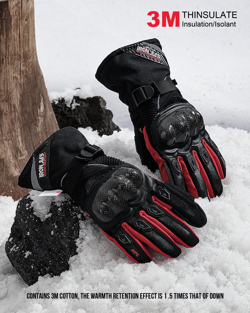 BORLENI قفازات بورليني الشتوية الدافئة المقاومة للرياح - قفازات ركوب الدراجات النارية المقاومة للماء للرجال والنساء - Image 4