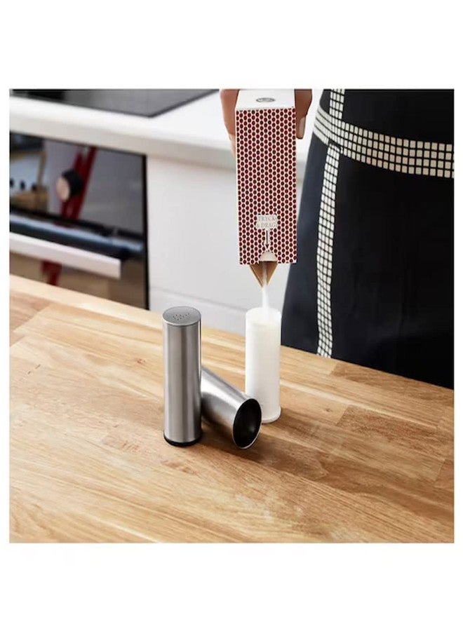 FROWWY Stainless Steel Salt & Pepper Shaker – Set of 2 | Kitchen & Dining Table Seasoning Dispenser | Modern, Durable & Easy-to-Use - Image 3