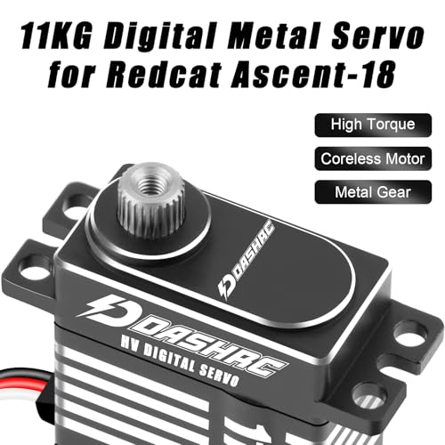 DashRC RC 11KG Digital Servo HighTorque Metal Gear Coreless Motor Set for 118 RC Crawler Redcat Ascent18 Upgrades Parts Servo Mount Horn Steering Links Incuded - Image 5