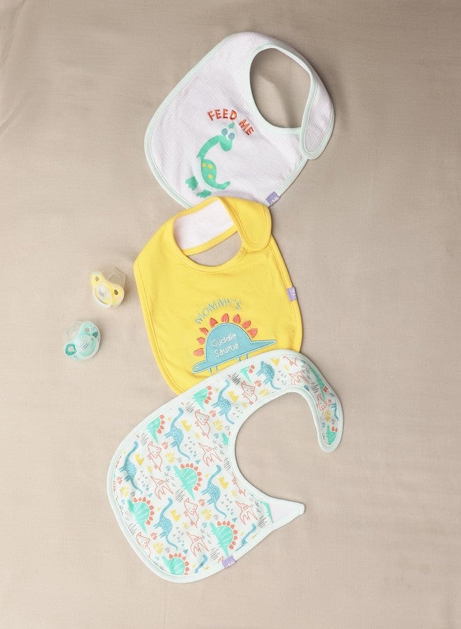 Mi Arcus Feeding, Drool Bibs with Velcro Closure for Baby Boys, Girls, Newborns, and Toddlers,0-3 Months,Cotton,Gifting/Pack of 3 - Image 3