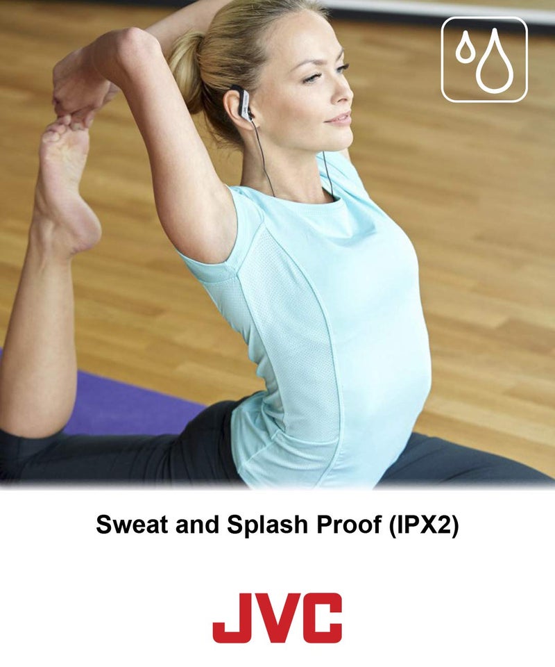 JVC سماعة رأس بتصميم مشبك أزرق خفيفة الوزن ومريحة مع مشبك للأذن. مقاومة للماء وصوت قوي مع تعزيز الجهير JVC HAEB75BA - Image 4