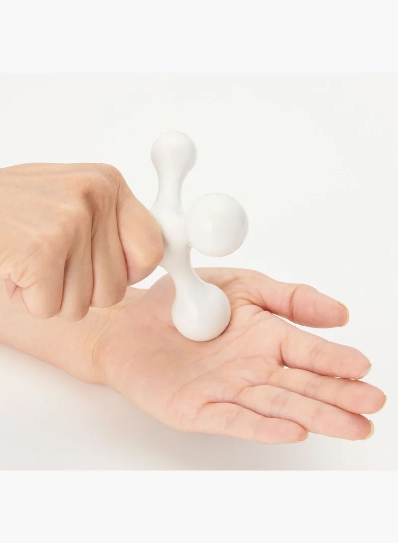 MUJI Point Pressing Tetra Massager, Approx W 9 x D 9 x H 9 cm, White