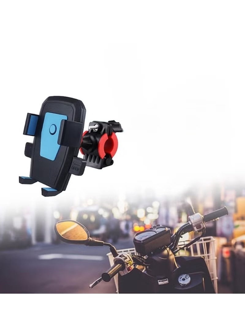 Huitich Square Shield Handlebar Bike & Motorcycle Phone Holder – Blue, Secure Anti-Slip Mobile Mount for Bikes, Scooters & Motorcycles - Image 2