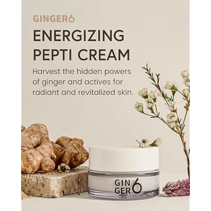 GINGER6 PEPTI Cream for Face - Hydrating and Firming Formula with 52% Ginger Water, Niacinamide, and Adenosine, Overnight Korean Skincare, 1.69 fl oz. - Image 2