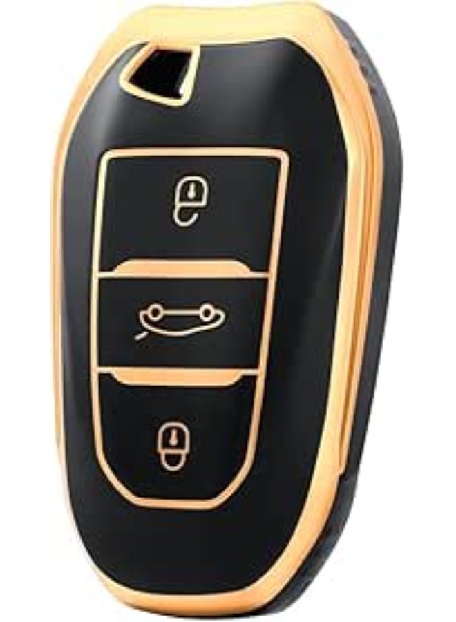 UShop U-Shop heat-resistant polyurethane protective cover for remote car keys, compatible with Peugeot 208, 308, 408, 508, 307, 2008, 3008, 5008, Citroën C3, C4, C5, DS3, DS5, DS7 - Image 1