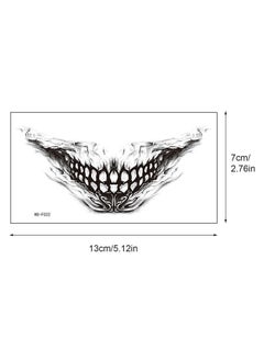 HOXIEYA Halloween Temporary Tattoos Mouth Dark Black Face Mouth Teeth Stickers Terror Waterproof Ornaments for Adults kids 10pcs Halloween Tattoos Stickers Decal Party Decoration Supplies  - Image 4