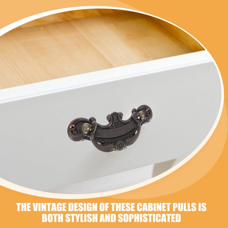 Vintage Antique Bronze Cabinet Drawer Pulls 5 Pcs Medium Size Metal Furniture Handles - Image 5
