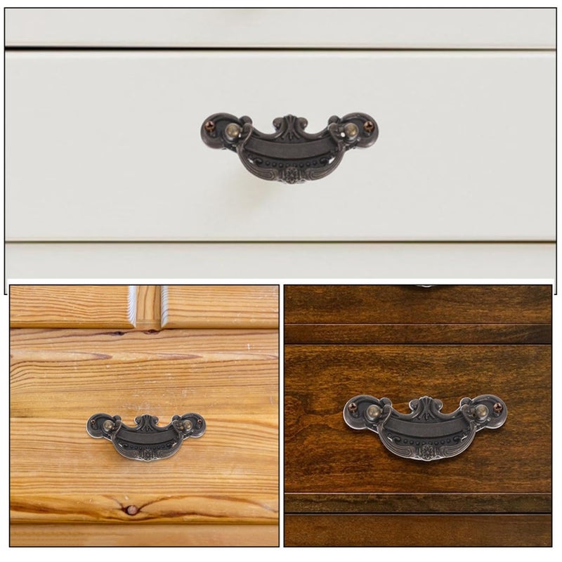 Vintage Antique Bronze Cabinet Drawer Pulls 5 Pcs Medium Size Metal Furniture Handles - Image 4