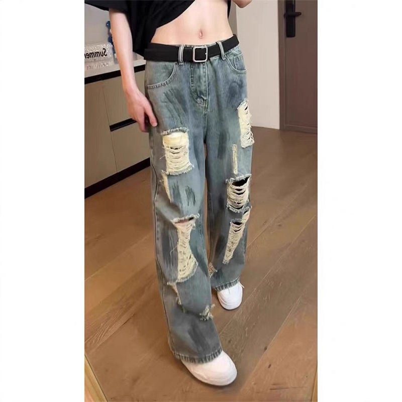Unisex Classic Denim Jeans Loose Fit Daily Outdoor Wear - Image 1