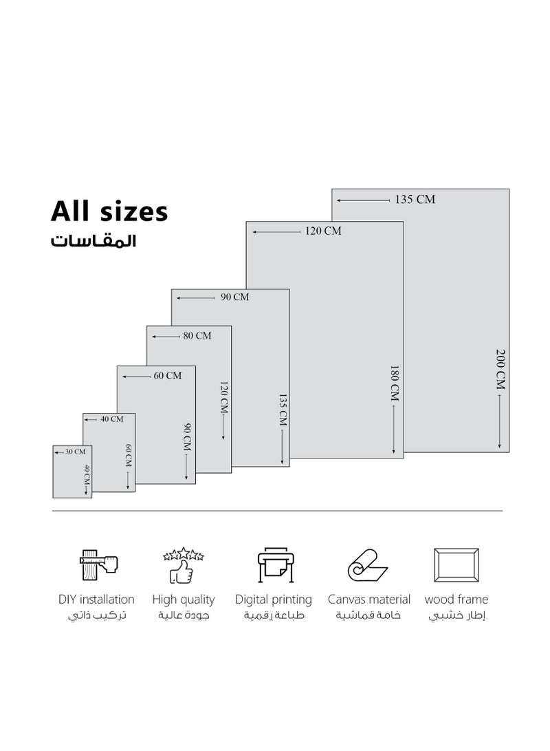 مودكلاس لوحة ايتاشي جدارية باطار خشبي - Image 4