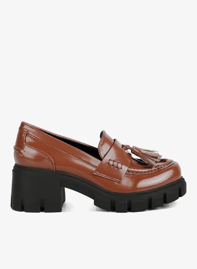 London Rag Tan Tassels Detail Chunky Loafers