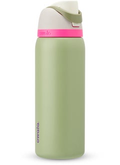 Owala FreeSip Insulated Stainless Steel Water Bottle with Straw for Sports and Travel, BPA-Free, 32oz, Avocado color