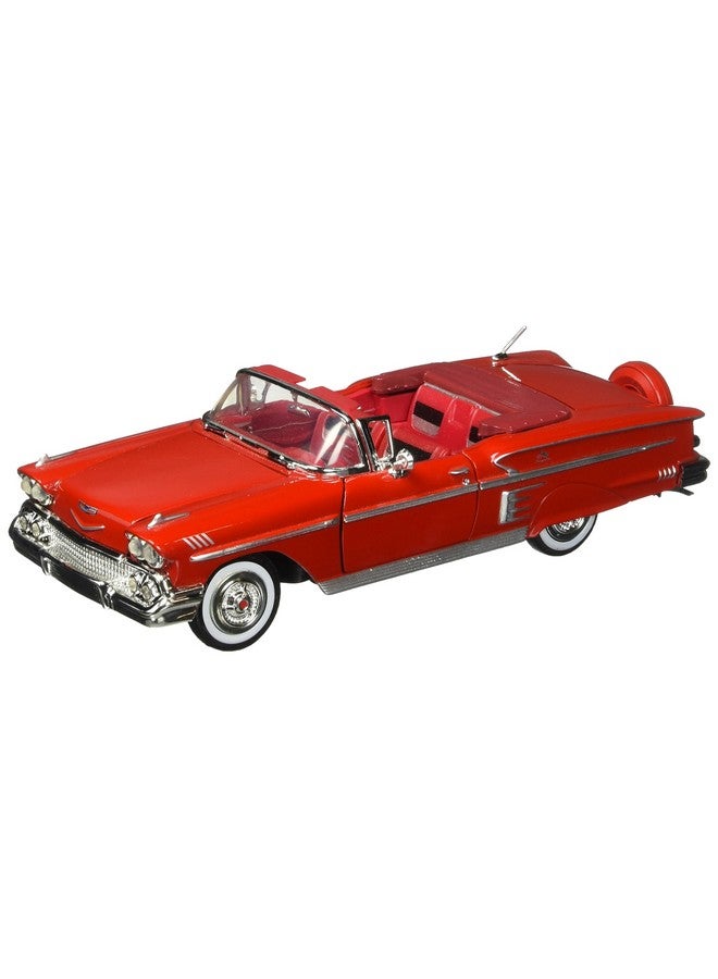Motor Max 1:24 W/B American Classics 1958 Chevrolet Impala Convertible Diecast Vehicle for unisex-children, Red